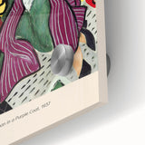 Mid-century modernist art featuring abstract shapes in vibrant primary colors, acrylic print, ideal for dining room art.