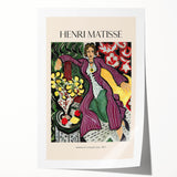 Extra large rolled print of a Henri Matisse-inspired floral design in vibrant colors, ideal for art wall dining room decor.