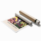 Extra large rolled print featuring a floral design in vibrant colors.