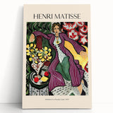 Large black and white abstract print on stretched canvas, featuring minimalist lines and shapes.