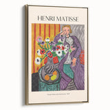 Framed canvas of a colorful landscape painting in a vintage style, ideal for enhancing a living room's decor.