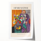 Extra large rolled print featuring a Henri Matisse-inspired floral design in vibrant colors, ideal for art wall dining room.