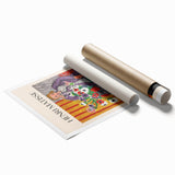 Extra large rolled print featuring Henri Matisse-inspired floral design in vibrant colors.