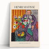 Black and white abstract Henri Matisse design on stretched canvas, ideal for kitchen wall art.