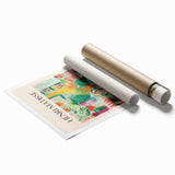 Extra large rolled print featuring a Henri Matisse-inspired floral design in bold colors.