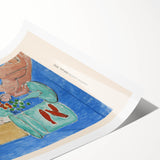 Extra large rolled print of line art flowers in black on white, ideal for large living room wall art.