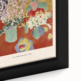 Extra large framed canvas featuring a close-up of Henri Matisse-style colorful, textured art on a black background.
