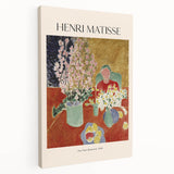 Abstract Henri Matisse inspired art on stretched canvas featuring bold primary colors, ideal for kitchen wall art.