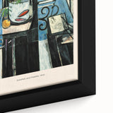 Extra large framed canvas featuring a close-up of colorful, textured abstract art in black tones.