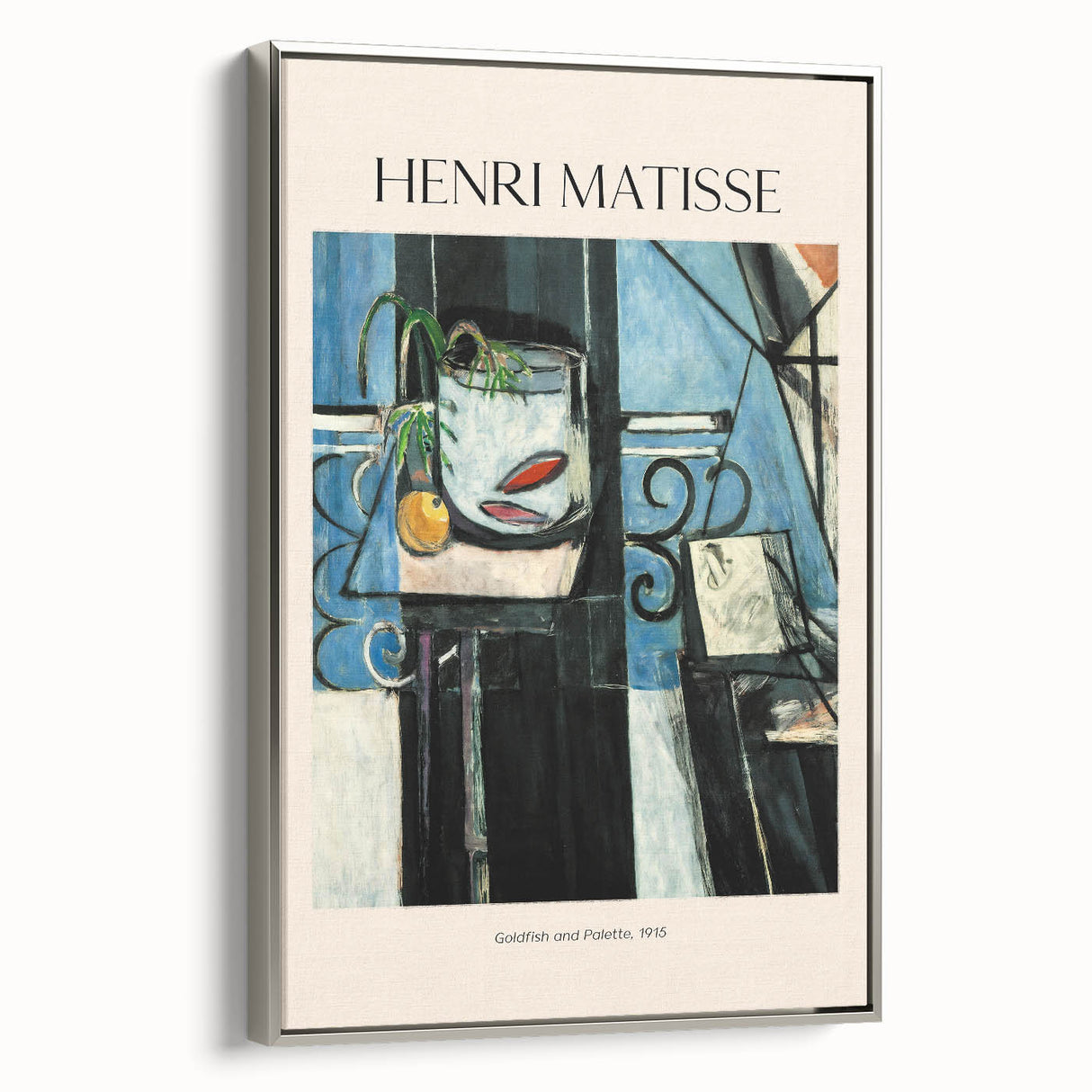 Vintage poster art featuring a colorful Henri Matisse design on extra large framed canvas, ideal for living room decor.