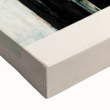 Large art featuring a black and white landscape painting on stretched canvas, ideal for bedroom wall decor.