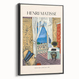 Black and white vintage poster art of a landscape, framed canvas, ideal for bedroom wall decor.