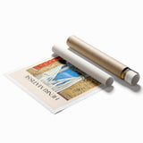 Extra large rolled print of a Henri Matisse-inspired floral design in pastel shades, ideal for classy bathroom wall art.