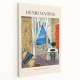 Abstract Henri Matisse-inspired art on stretched canvas featuring bold primary colors, ideal for kitchen wall art.