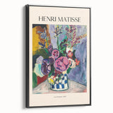 Framed canvas featuring a black and white landscape art painting in a vintage poster style, ideal for bedroom decor.