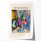 Extra large rolled print featuring a Henri Matisse-inspired floral design in vibrant colors, ideal for art wall dining room.