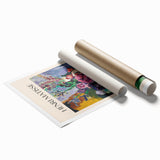 Extra large rolled print of a floral Henri Matisse design in pastel shades, ideal for classy bathroom wall art.