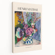 Abstract Henri Matisse-inspired artwork in bold primary colors on stretched canvas, suitable for kitchen wall art.