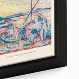 Extra large black wall art featuring a textured, colorful abstract design on a framed canvas, ideal for living room decor.