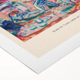 Art deco poster featuring a Henri Matisse-inspired abstract design in bold colors on rolled canvas.