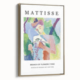 Landscape art painting on framed canvas featuring a colorful, vintage poster art style, with dominant black and gold tones.