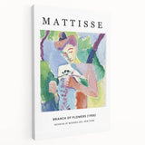 Large Henri Matisse-inspired abstract print on stretched canvas, with vibrant blue and green tones.