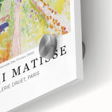 Large abstract wall art in mid-century modernist style, featuring bold colors on acrylic glass, ideal for dining room decor.