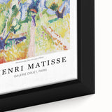 Extra large black wall art featuring a colorful, textured Henri Matisse design on framed canvas, ideal for living room decor.