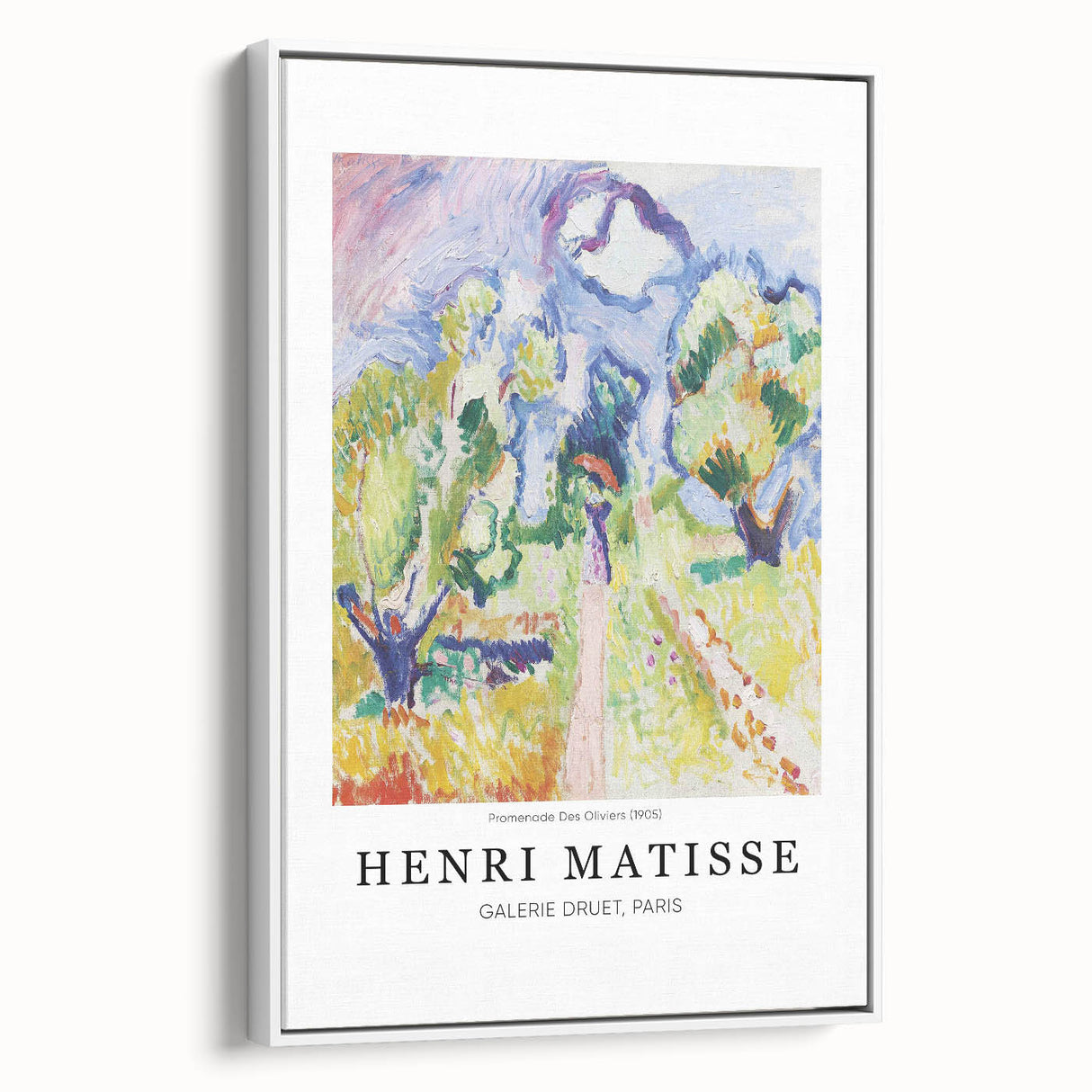Framed canvas featuring a vintage poster art style landscape painting in black and white tones, ideal for bedroom wall decor.