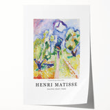 Extra large rolled print of a Henri Matisse-inspired floral design in vibrant colors, ideal for art wall dining room.