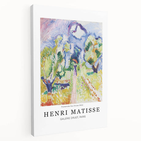 Abstract Henri Matisse design on large stretched canvas with bold blue and red tones, suitable for kitchen wall art.