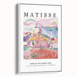 Framed canvas depicting a vintage Henri Matisse landscape in black, ideal for bedroom wall art.