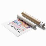 Extra large rolled print featuring a floral art design in vibrant colors.