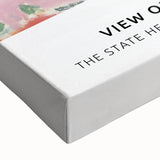 Large art featuring a black and white abstract landscape on stretched canvas, suitable for bedroom wall decor.