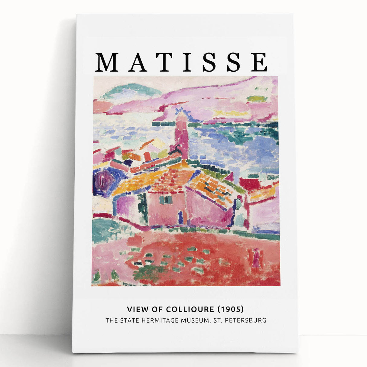 Black and white abstract Henri Matisse design on stretched canvas, ideal for kitchen wall art.