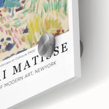 Mid-century modernist art of abstract forms in vibrant colors on acrylic glass, ideal for dining room art.