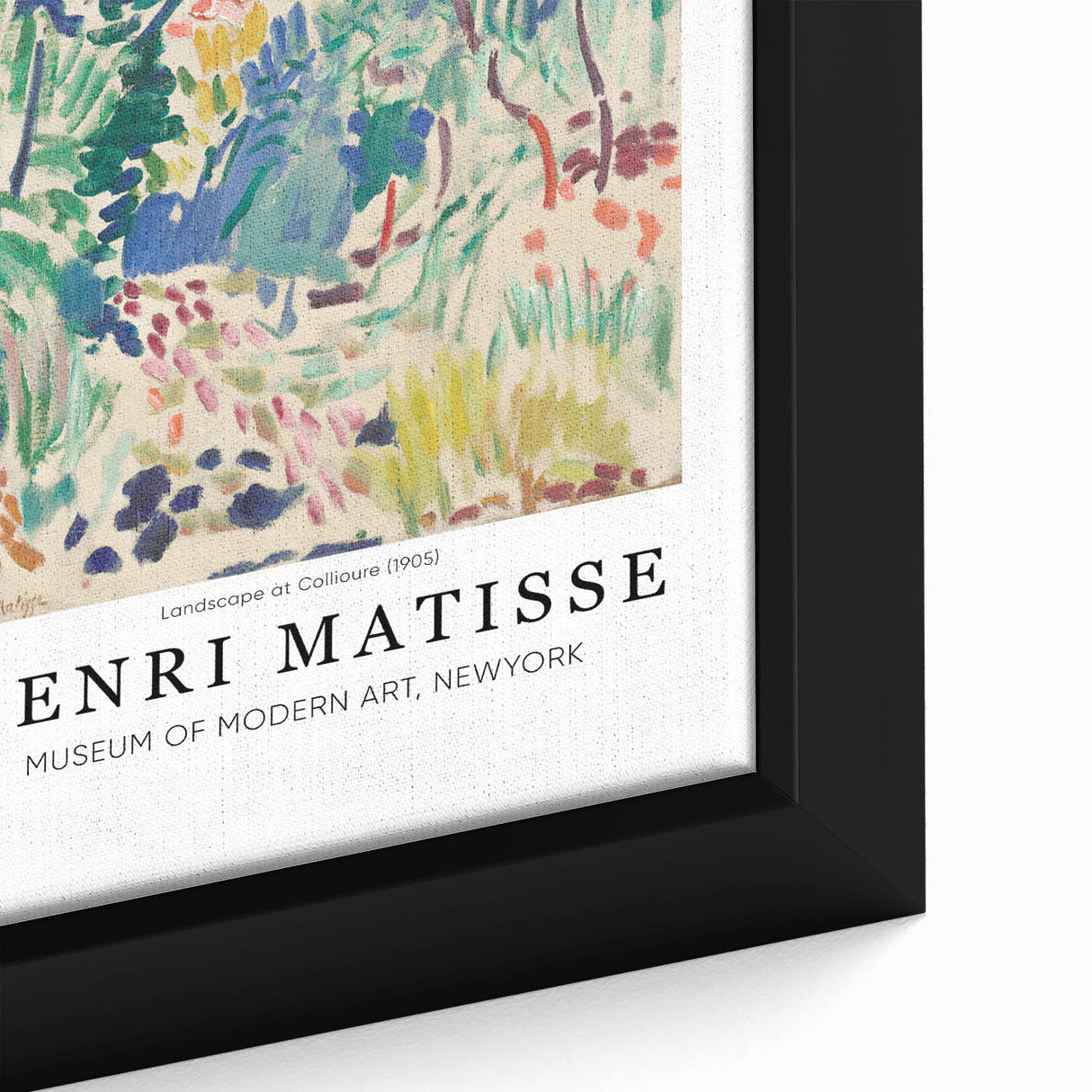 Framed canvas featuring a close-up of black wall art with colorful, textured abstract design, ideal for living room decor.