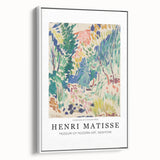 Framed canvas featuring a vintage poster art style landscape, with muted earth tones, ideal for bedroom wall decor.