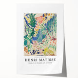Extra large rolled print of a Henri Matisse-inspired floral design in vibrant colors, ideal for art wall dining room.