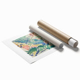 Extra large rolled print of Henri Matisse-inspired floral art in vibrant colors.