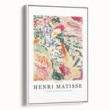 Framed canvas of a Henri Matisse-inspired vintage landscape painting in muted black and white, ideal for bedroom decor.