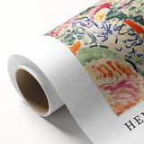 Art Deco poster featuring abstract shapes in muted colors on rolled canvas, ideal for nursery wall art.