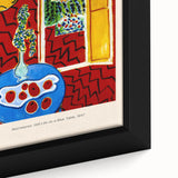 Extra large framed canvas featuring black textured art with colorful abstract shapes, ideal for living room decor.