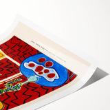 Extra large wall art featuring line art flowers in soft beige, rolled print suitable for large living room decor.