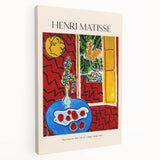 Abstract Henri Matisse design on large stretched canvas with vibrant primary colors, suitable for kitchen wall art.