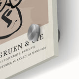 Large abstract wall art in mid-century modernist style, featuring bold geometric shapes on acrylic glass.