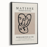 Framed canvas featuring a black and white landscape painting in a vintage poster art style, ideal for bedroom decor.