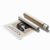 Extra large rolled print of a Henri Matisse-inspired floral design in vibrant colors, ideal for classy bathroom wall art.