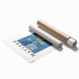 Extra large rolled print of a Henri Matisse-inspired floral design in vibrant hues, ideal for classy bathroom wall art.