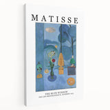 Abstract Henri Matisse inspired print in vibrant primary colors on stretched canvas, suitable for kitchen wall art.